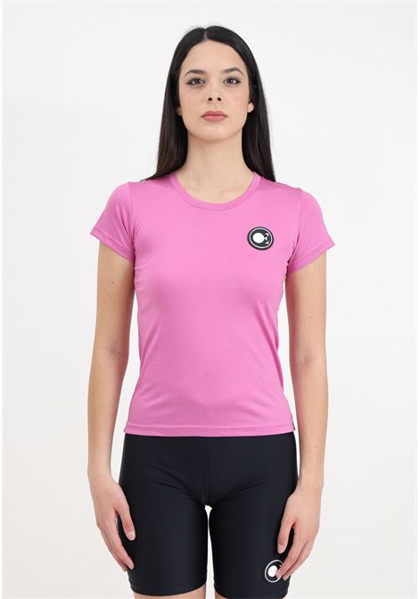 T-shirt a manica corta viola da donna con patch logo DIEGO RODRIGUEZ | T-shirt | OE410PEONIA