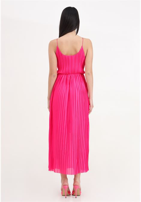 Long fucsia women's dress with pleated pattern ONLY | Dresses | 15207351Pink Glo