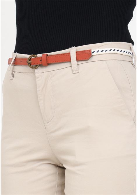 Pantaloni da donna beige con cinturino ONLY | Pantaloni | 15218519Humus