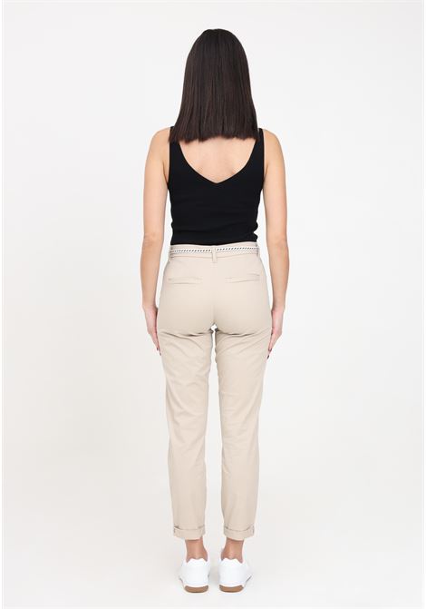 Beige women's trousers with strap ONLY | Pants | 15218519Humus