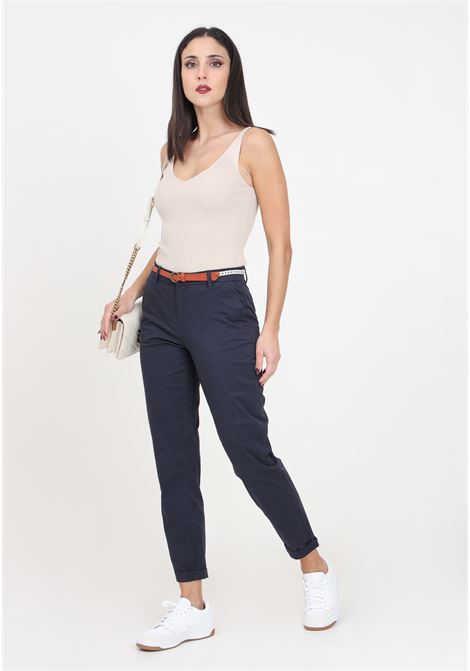 Midnight blue women's trousers with strap ONLY | 15218519Night Sky