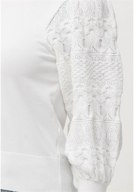 Maglia bianca con manica a sbuffo decorata da donna ONLY | Maglieria | 15235327Cloud Dancer