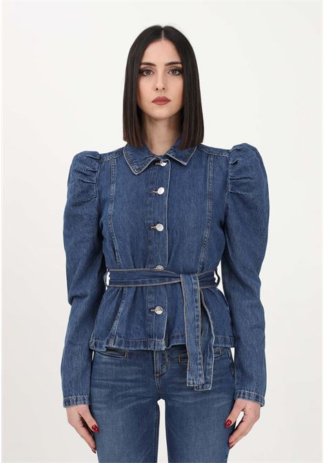 Camicia da donna in denim con cintura ONLY | Camicie | 15235675Medium Blue Denim