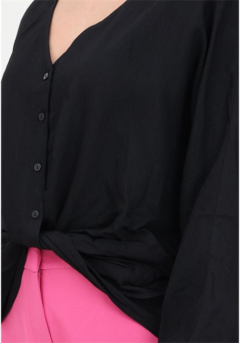 Camicia nera da donna firmata only con arricciatura sul fondo ONLY | Camicie | 15252779Black