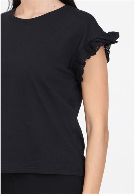 T-shirt da donna nera onliris s/s emb top jrs noos ONLY | T-shirt | 15255618Black