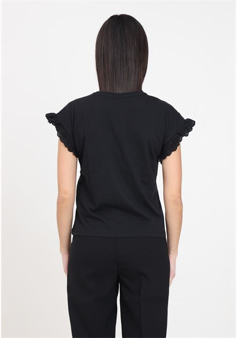 T-shirt da donna nera onliris s/s emb top jrs noos ONLY | 15255618Black