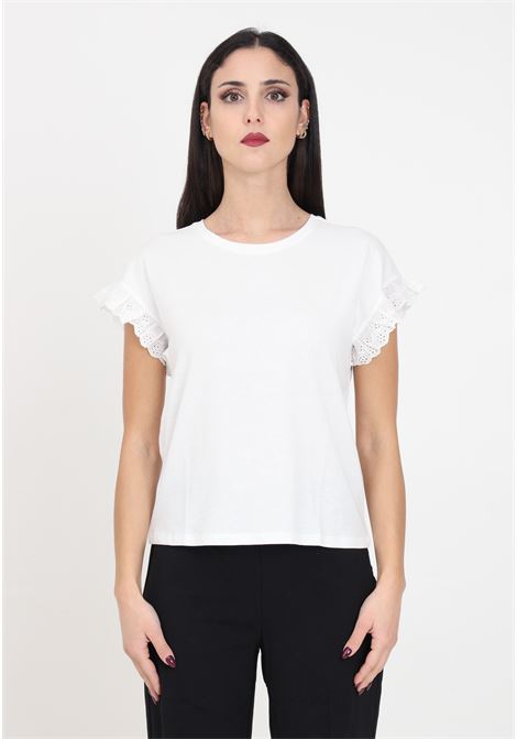 White women's t-shirt onliris s/s emb top jrs noos ONLY | 15255618Cloud Dancer