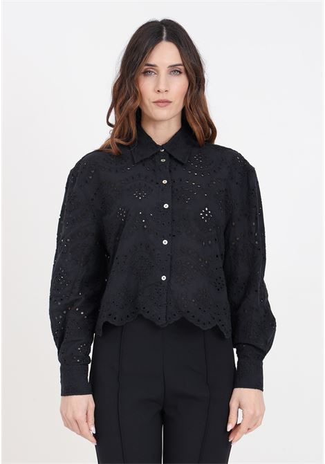 Black women's shirt onlvalais perforated texture ONLY | 15269568Black