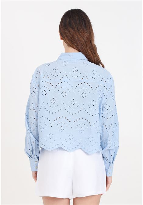 Light blue women's shirt onlvalais perforated texture ONLY | 15269568Cashmere Blue