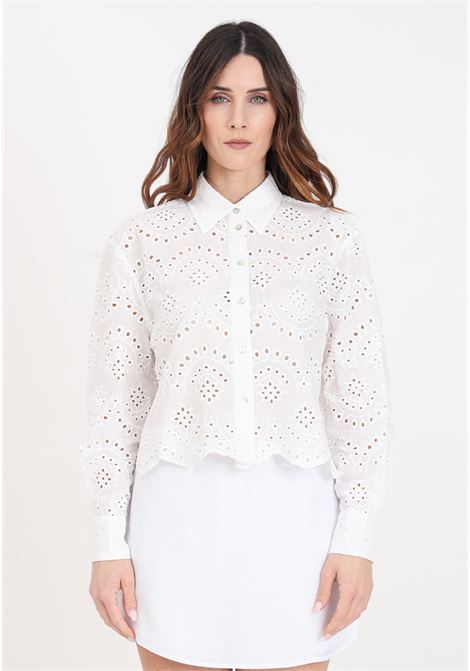 White women's shirt onlvalais perforated texture ONLY | 15269568Cloud Dancer