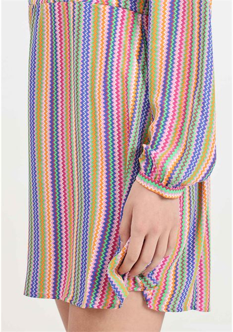 Multicolor short dress for women with zig-zag pattern ONLY | Dresses | 15284372Begonia Pink