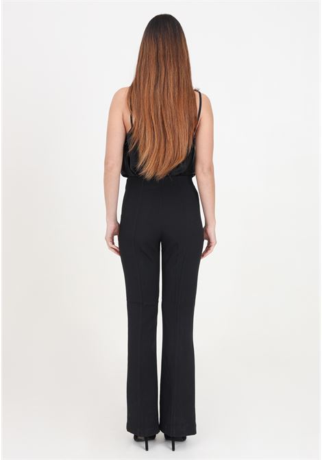 Pantaloni da donna neri a vita alta con elastico in vita a campana sul fondo ONLY | Pantaloni | 15318359Black