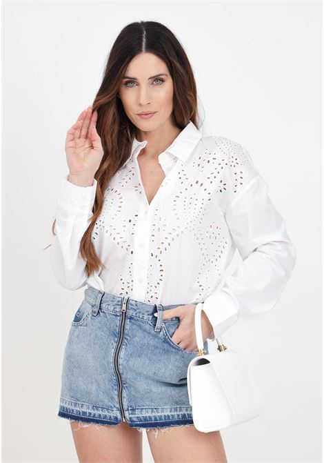 White women's shirt with English broderie ONLY | 15319136Bright White
