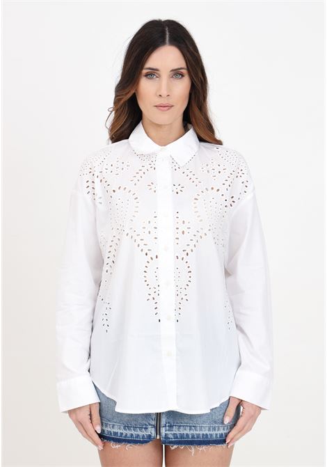 White women's shirt with English broderie ONLY | Shirt | 15319136Bright White