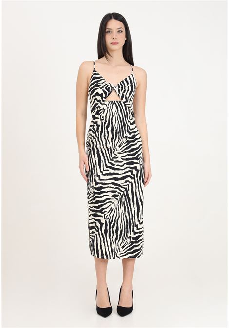Zebra pattern women's midi dress with cut out detail ONLY | Dresses | 15319882Cloud Dancer
