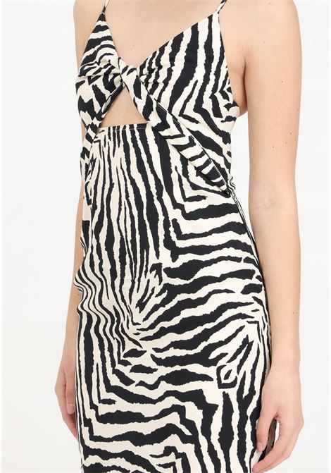 Zebra pattern women's midi dress with cut out detail ONLY | 15319882Cloud Dancer