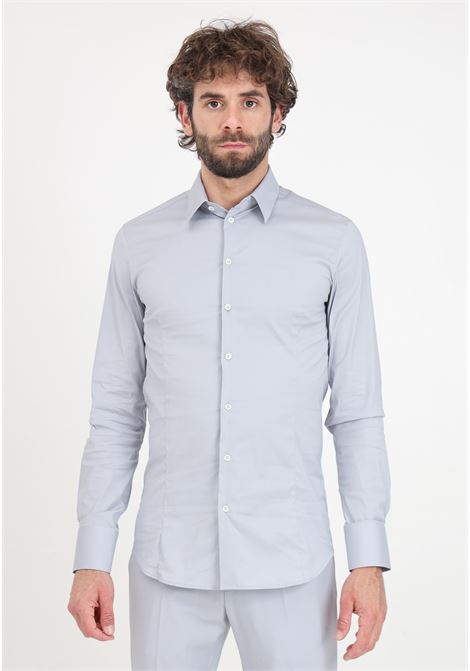 Pearl gray dress shirt for men PATRIZIA PEPE | Shirt | 5C0017/A01S107