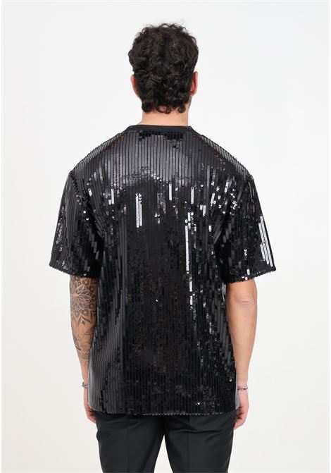 Black men's t-shirt with sequins PATRIZIA PEPE | 5M1369/A441K102