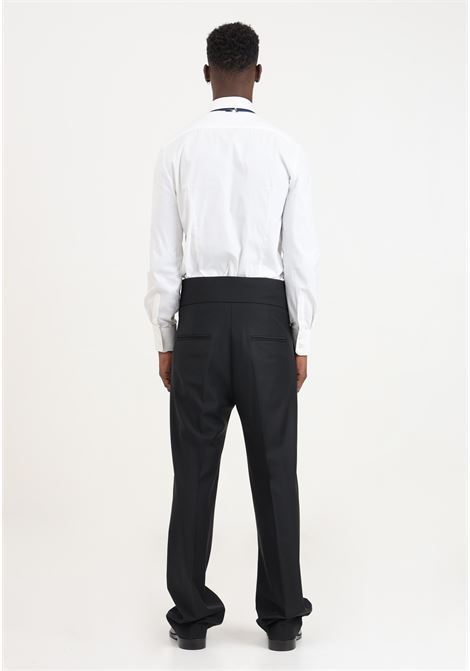 Pantaloni da uomo neri con fascione in vita PATRIZIA PEPE | Pantaloni | 5P0526/A1WKK102