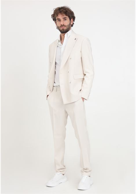 Beige men's elegant trousers PATRIZIA PEPE | Pants | 5PA225/A087W337