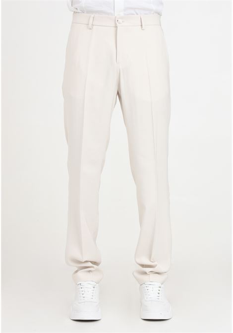Pantaloni eleganti da uomo beige PATRIZIA PEPE | 5PA225/A087W337