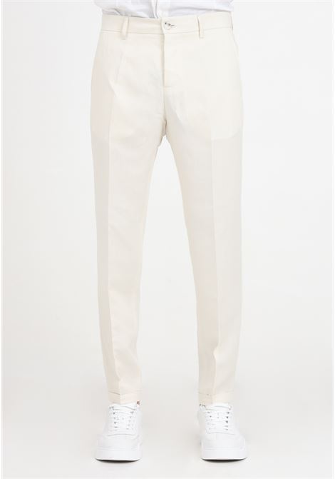 Elegant cream men's trousers PATRIZIA PEPE | 5PA429/A052W337