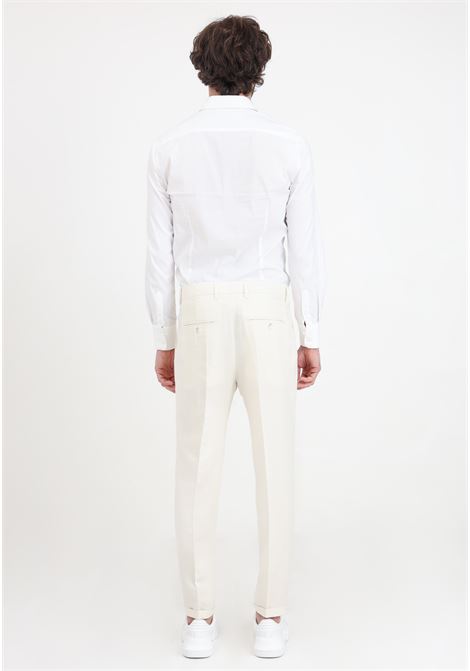 Elegant cream men's trousers PATRIZIA PEPE | Pants | 5PA429/A052W337