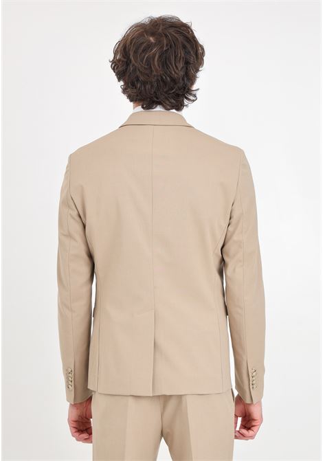 Giacca elegante da uomo cammello dettaglio spilla logo fly PATRIZIA PEPE | Giacche | 5SS652/A2LHB524
