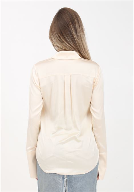 Ivory women's shirt with large cuffs and side slit PATRIZIA PEPE | Shirt | 8C0326/A644B788