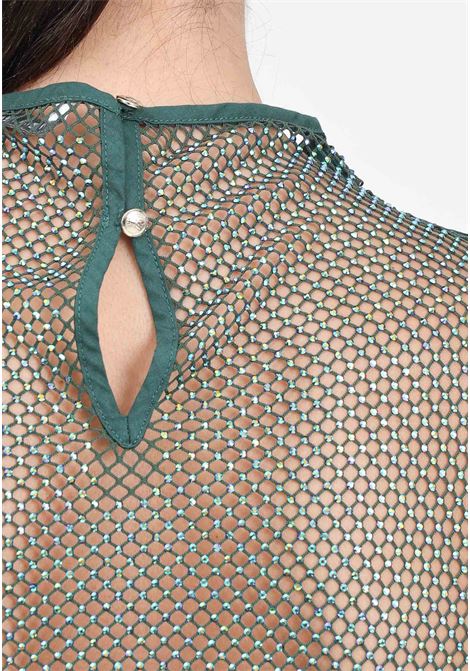 Green women's bodysuit with stone applications PATRIZIA PEPE | Body | 8M1587/A9U8G570