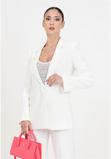 White single-breasted women's blazer PATRIZIA PEPE | Blazer | 8S0477/A108W146