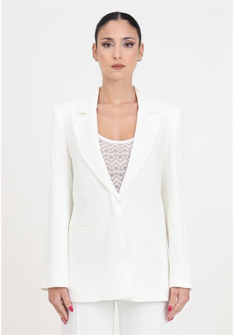 White single-breasted women's blazer PATRIZIA PEPE | 8S0477/A108W146