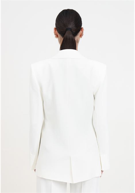 White single-breasted women's blazer PATRIZIA PEPE | Blazer | 8S0477/A108W146