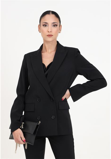 Essential black double-breasted women's blazer PATRIZIA PEPE | Blazer | 8S0483/A6F5K103