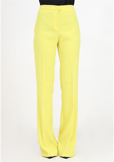 Pantaloni eleganti da donna flare-fit giallo ranuncolo in tessuto crêpe stretch PINKO | Pantaloni | 100054-7624H17