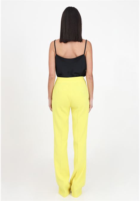 Pantaloni eleganti da donna flare-fit giallo ranuncolo in tessuto crêpe stretch PINKO | Pantaloni | 100054-7624H17