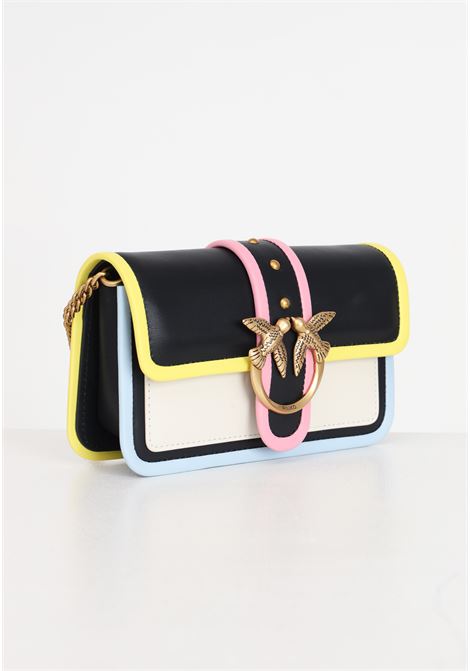 Love one pocket black women's bag with yellow, blue and pink details PINKO | Bags | 100061-A1K1ZZ2Q