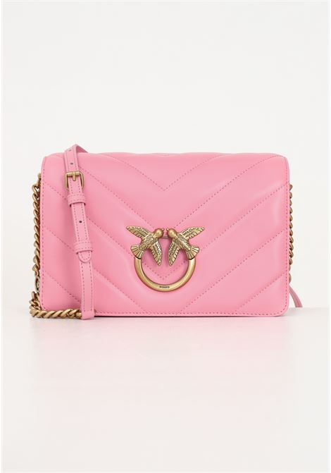 Borsa da donna classic love bag click chevron rosa marino PINKO | 100063-A136P31Q