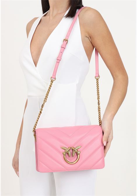 Women's classic love bag click chevron navy pink bag PINKO | Bags | 100063-A136P31Q
