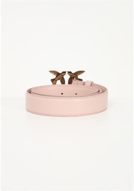 Cintura rosa da donna con fibbia Love Birds Diamond Cut PINKO | Cinture | 100125-A0F1O81Q