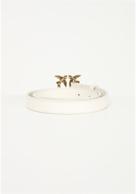 Cintura bianca da donna con logo Love Birds Diamond Cut PINKO | Cinture | 100143-A0F1Z14Q