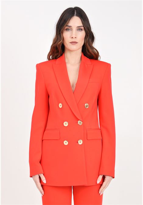 Orange double-breasted women's blazer with metal buttons PINKO | Blazer | 100154-A1L3B02
