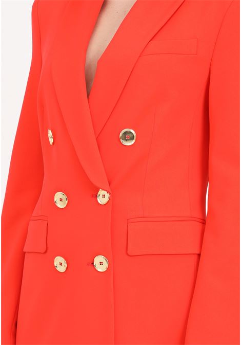 Orange double-breasted women's blazer with metal buttons PINKO | 100154-A1L3B02