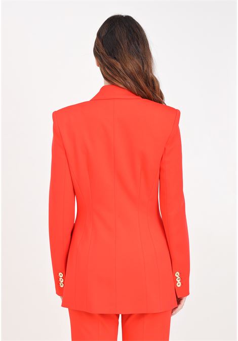 Orange double-breasted women's blazer with metal buttons PINKO | 100154-A1L3B02