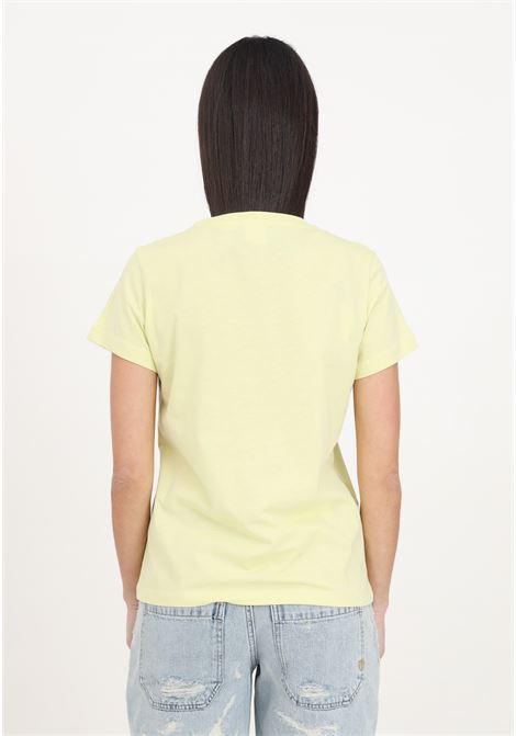 T-shirt da donna gialla cicoria indivia ricamo love birds PINKO | T-shirt | 100355-A1NWH23