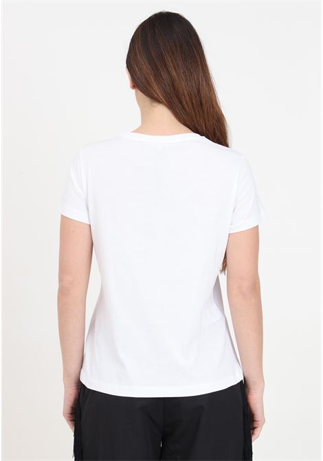 T-shirt da donna bianca ricamo love birds PINKO | T-shirt | 100355-A1NWZ04