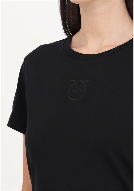 T-shirt da donna nero limousine ricamo love birds PINKO | T-shirt | 100355-A1NWZ99