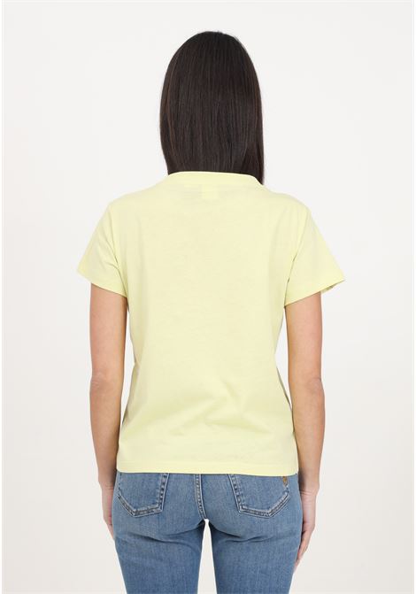 T-shirt da donna giallo cicoria indivia mini logo PINKO | T-shirt | 100373-A1N8H23