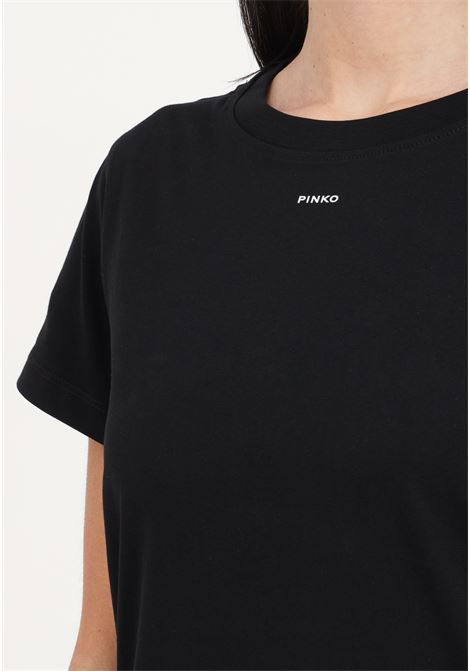 T-shirt da donna nero limousine mini logo PINKO | T-shirt | 100373-A1N8Z99