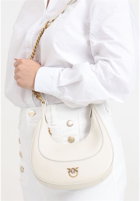 Silk white mini hobo brioche bag for women PINKO | 101433-A0QOZ14Q